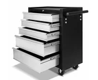 Garage Mechanic Tool Box Cabinet Storage Trolley 5 Drawer - Black Grey