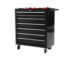 Tool Chest Trolley Box Cabinet Cart Garage Storage Black - 7 Drawers