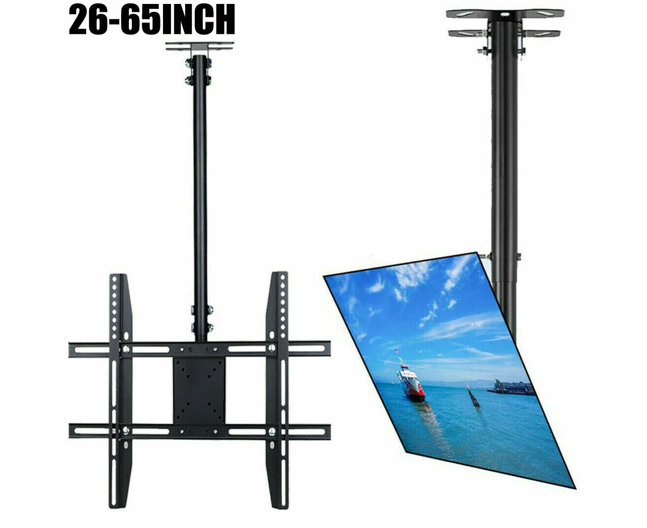 Heavy Duty TV Roof Ceiling Mount Bracket Tilt Swivel Rotatable Arm For 27-65inch