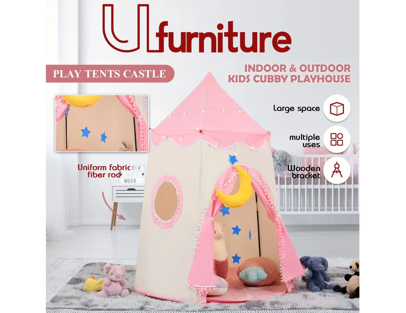 150cm Large Kids Play Tent Teepee Playhouse Princess Castle Indoor Outdoor Gift