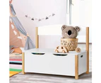 Kids Toy Chest Storage Blanket Children Room Organiser Seat - White