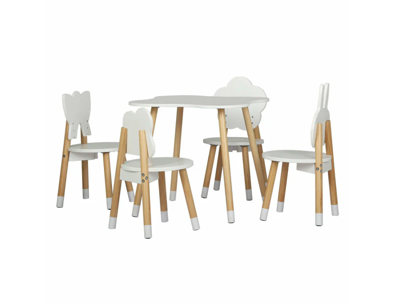Kids Table Chairs Set Children Activity Study Play Desk - Set of 5