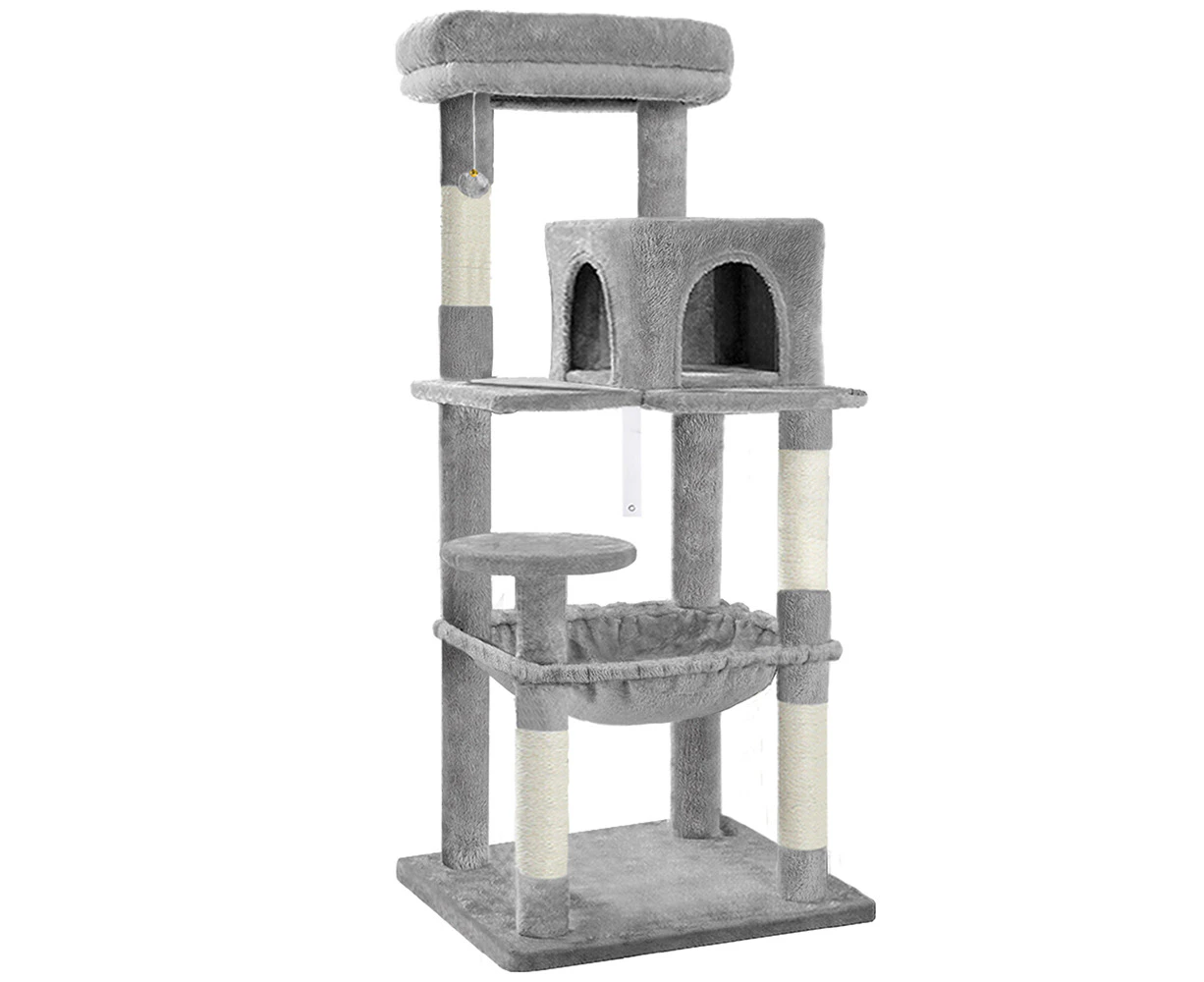 BEASTIE Cat Tree Scratching Post 143cm Light Grey