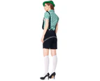 Costume Bay Womens Green Shirt with Black Lederhosen Beer Maid Wench Fancy Dress Costume