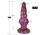 22.7Cm Liquid Silicone Suction Cup Rosy Thick Dildo Sex Toys - Maroon