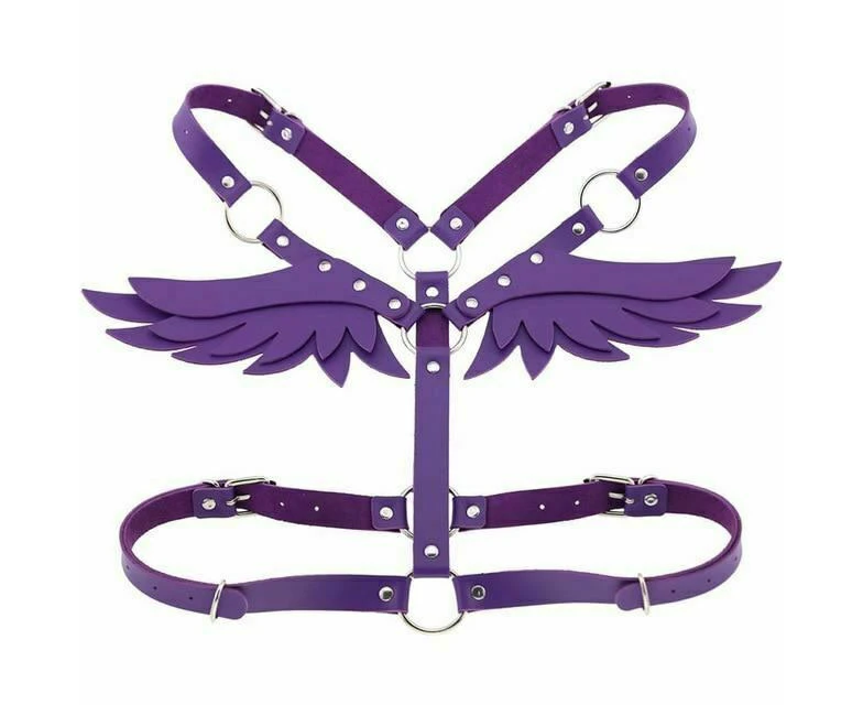 Angel Wings Body Harness 16 Colours Bondage Fetish Clothing Bdsm - Purple