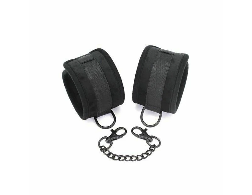 Soft Ankle Or Wrist Cuffs Restraints Bdsm Beginners Bondage Toys - Black