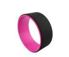 Yoga Wheel Pilates Circle Tpe Fitness Roller Back Stretching Tool - Black With Pink Inside