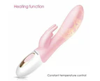 Pink Silicone Heating Rabbit Vibrator Rechargeable G Spot Clitoris Vibrations Sex Toy - Pale Pink