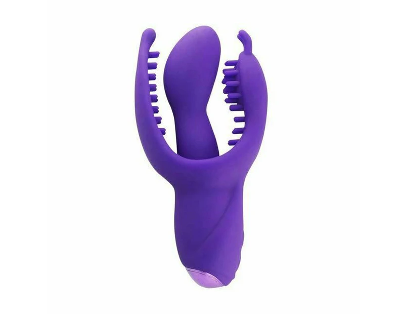 Triple Stimulation Rabbit Silicone Vibrator 10 Speed Masturbation Women - Purple