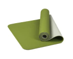 Two Tone Colours 6Mm Tpe Non Slip Yoga Mat Home Gym Fitness Equipment Exercise - Green