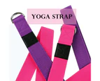 2Pcs Foam Yoga Block Plus Strap Home Exercise Fitness Workout - Purple