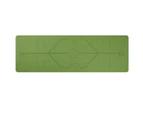 Non Slip Yoga Mat With Position Lines Beginner Home Fitness Exercise Workout - Green