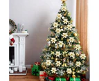 Christmas Tree Decorations 120Pcs Flowers Artificial - Gold