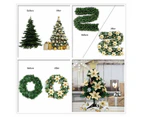 Christmas Tree Decorations 120Pcs Flowers Artificial - Gold