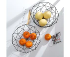 Creative Geometric Metal Fruit Basket Storage Bowl - White