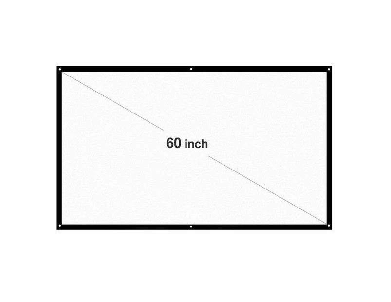 Projector Screens 60 Portable Hd 169 White Inch Diagonal Projection Foldable Home Theatre For Wall Indoors Outdoors - White