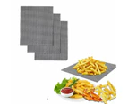 3 Or 6Pcs Bbq Grill Mesh Mat Reusable Sheet Resistant Non Stick Barbecue Bake - Beige And Black