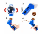 Pet Bowls Feeders Interactive Dog Toy Creative Treat Launcher - Blue