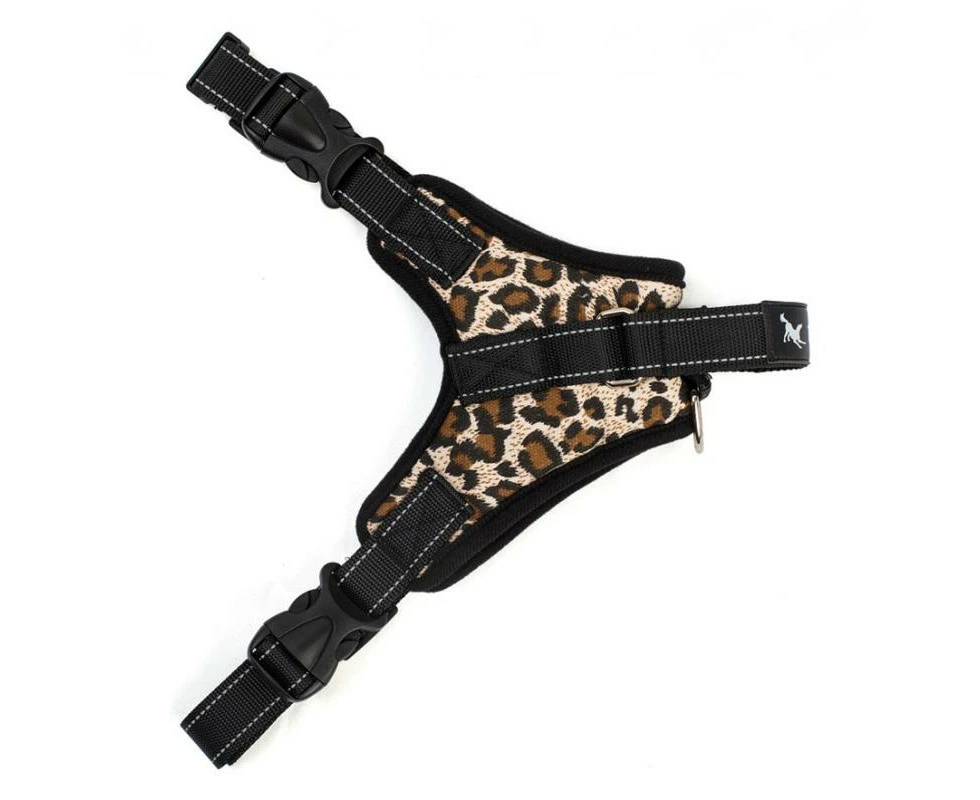 No Pull Soft Adjustable Dog Harness - Leopard