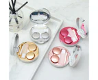 Marble Design Contact Lens Storage Case With Mirror - Silver