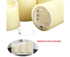 3 / Set Led Flameless Swing Candles Safe Battery Operated Lights Home Decor - White