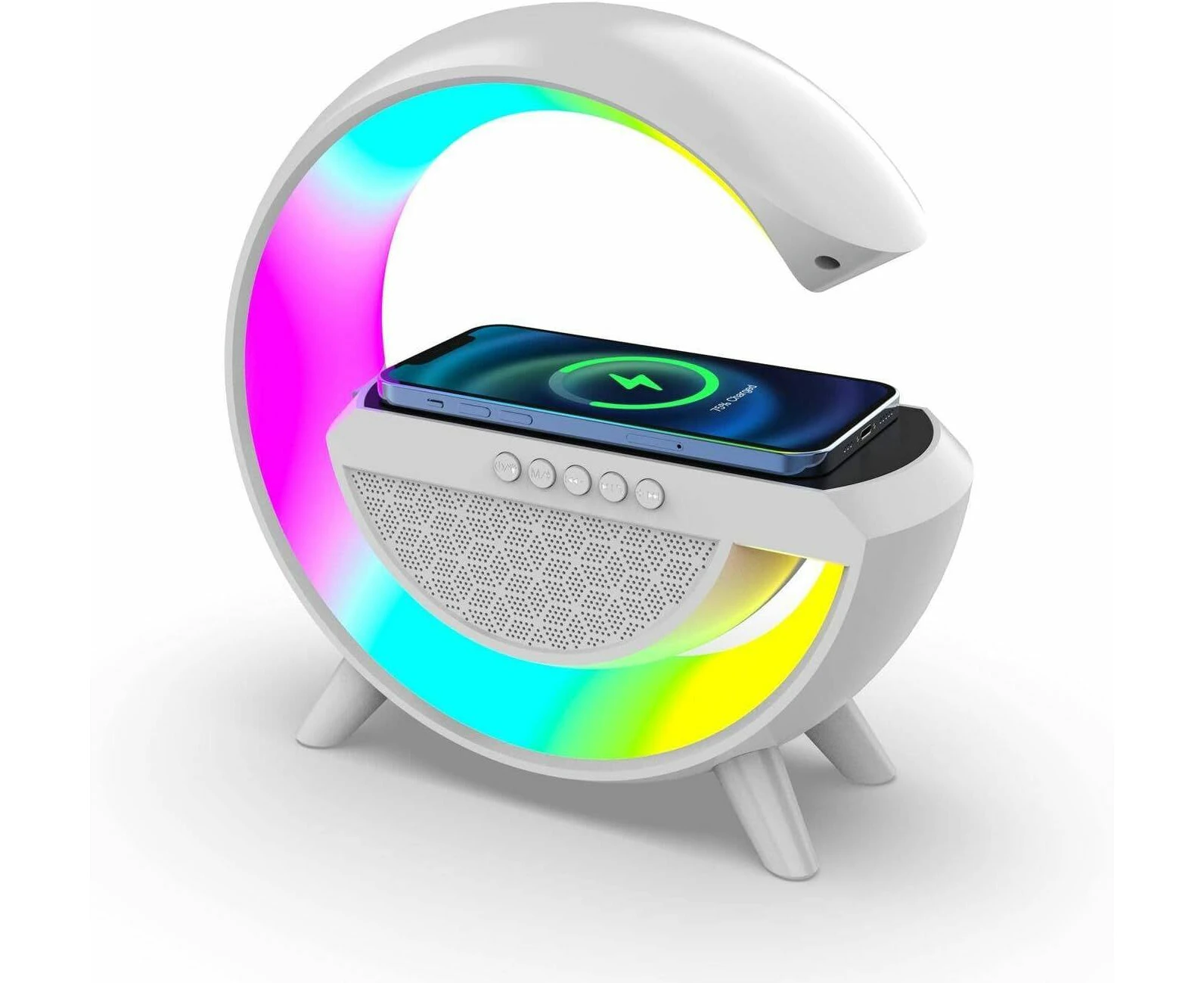 Intelligent Ambient Light Cell Phone Wireless Charging Bedside Night Light Multi-Mode Play Bluetooth Speaker