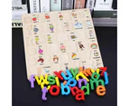 Alphabet Learning Games Educational Toy Wooden Matching Board Lower Case Letters