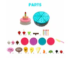 41PCS Pretend Play Kitchen Toy Birthday Cake Food Cutting Set Kids w Music Light