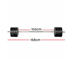 88KG Barbell Weight Set Plates Bar Bench Press Fitness Exercise Home Gym 168cm