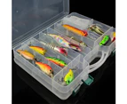 Fulllucky Large Capacity Fish Lure Bait Hook Tackle Box Fishing Storage Case Container-White