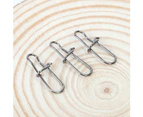 Fulllucky 100Pcs Stainless Steel Snap Hooks Fishing Barrel Swivel Safety Lure Connector-3#