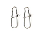 Fulllucky 100Pcs Stainless Steel Snap Hooks Fishing Barrel Swivel Safety Lure Connector-7#