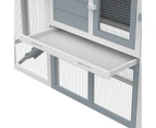 Oppsbuy Rabbit Hutch Chicken Coop Guinea Pig Cage 206x45x86cm-Grey