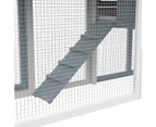 Oppsbuy Rabbit Hutch Chicken Coop Guinea Pig Cage 206x45x86cm-Grey