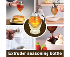 Honey Dispenser Maple Syrup Dispenser- Plastic Honey Comb Shaped Honey Pot - Honey Jar With Stand
