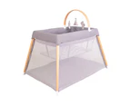 Bebe Care Zuri 116x84cm Timber Portable Crib Baby/Infant Travel Cot Natural 0m+
