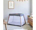 Bebe Care Zuri 116x84cm Timber Portable Crib Baby/Infant Travel Cot Natural 0m+