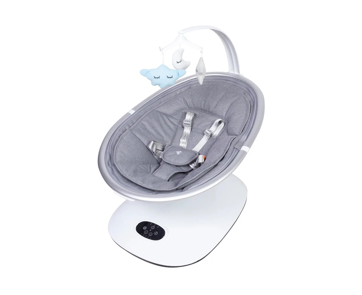 Bebe Care Serene 68x75cm Cradle/Rocker/Bassinet Electric Baby Swing Cool Grey 0+