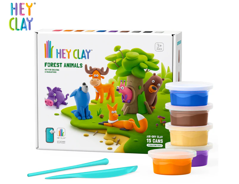 Hey Clay 17-Piece Forest Animals Air Dry Clay Activity Set