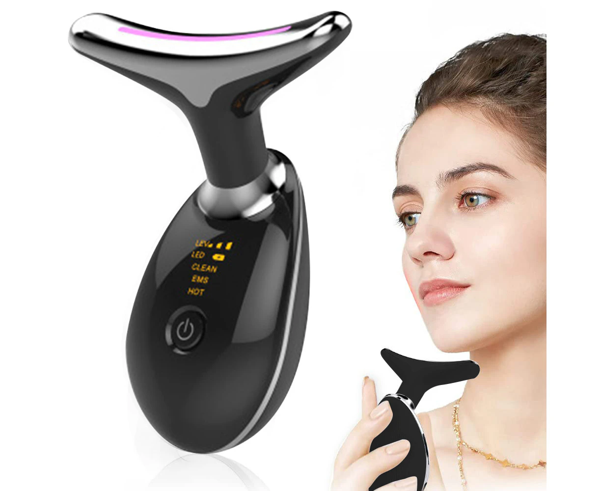 Biwiti EMS Face Neck Massager Anti-Wrinkle Skin Lifting Beauty Device -Black