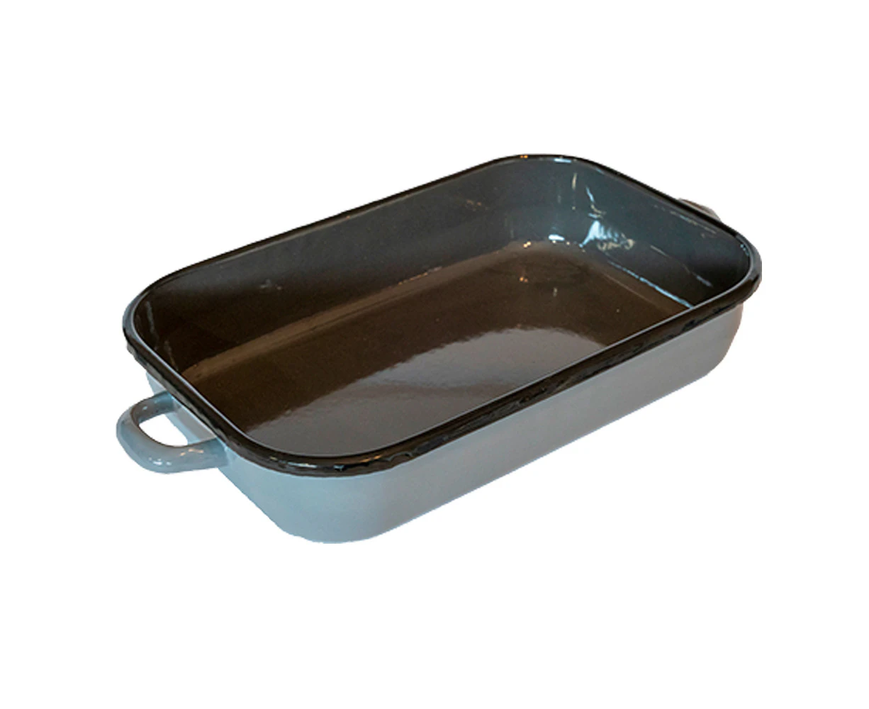 Urban Style Enamelware 4.8L Induction Oven Baking Dish Rectangle w/ Handles Grey