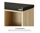Oikiture Shoe Cabinet Bench Shoe Storage Rack PU Padded Seat Organiser Cupboard - Natural
