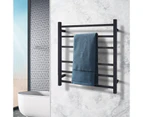 6 Bars Square Electric Heated Towel Rack 674x620mm Black Stainless Steel Towel Rail Warmer Clothes