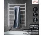 7 Bars Round Electric Heated Towel Rack 800x600mm Chrome Stainless Steel Bathroom Rails Warmer clothes