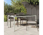 vidaXL Garden Table 150x90x75 cm Tempered Glass and Poly Rattan White