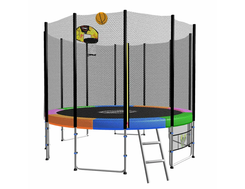 Blizzard 16ft Trampoline with Basketball Rainbow