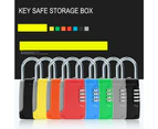 3 PCS Key Safe Box Password Lock Keys Box Metal Lock Body Padlock Type Storage Mini Safes (Blue)