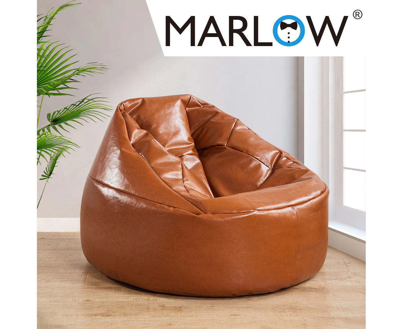 Marlow Bean Bag Chair Cover PU Couch Indoor Home Gaming Loungue Seat Lazy Sofa