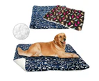 Soft Warm Dog Bed Pet Cushion Fleece Mat - Blue